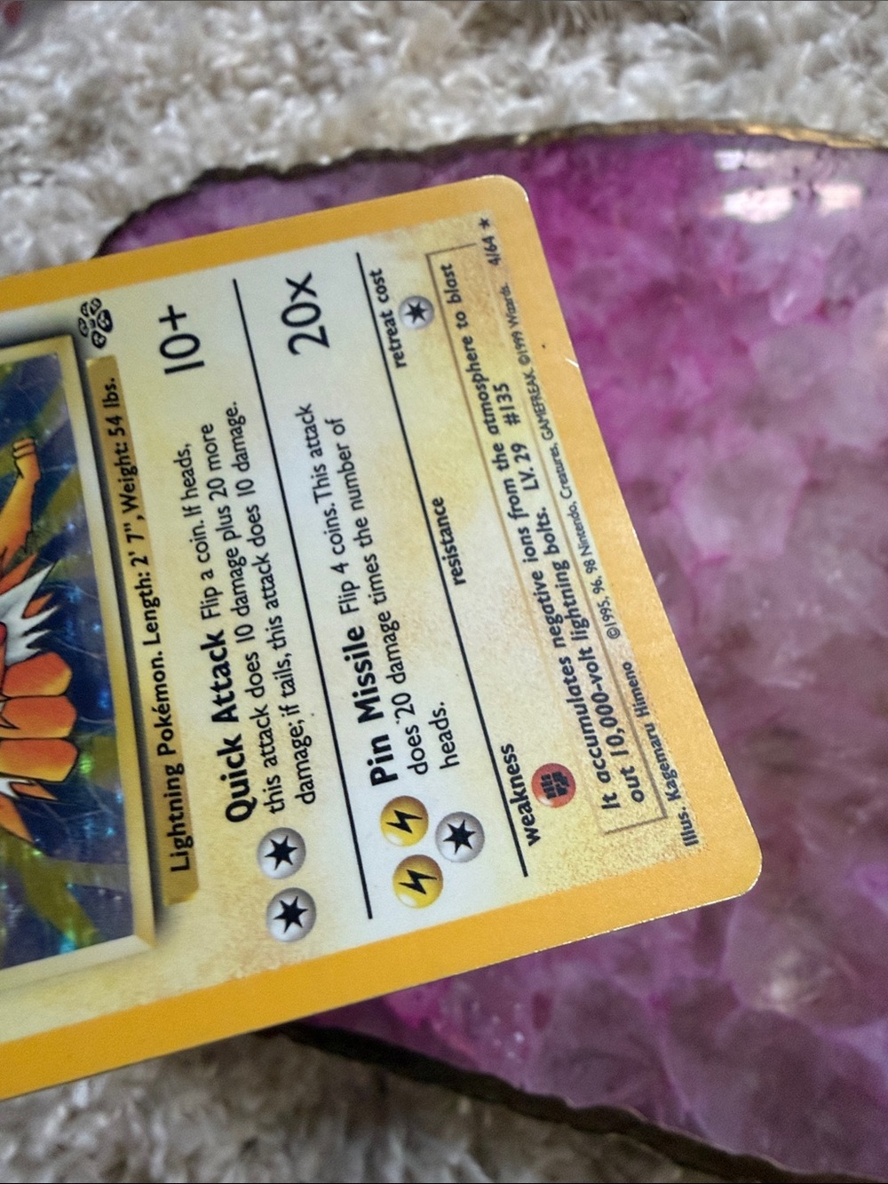 Wizards Jolteon Jungle 4/64 Holo Rare English 70 HP Stage1 (From 1999) - Picture 6 of 9